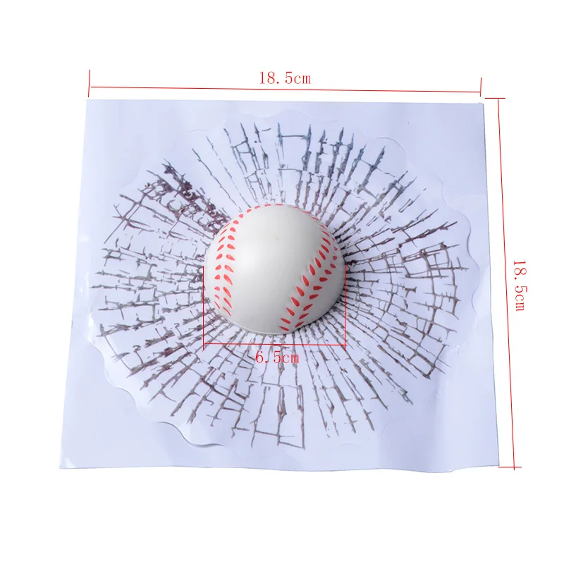 Автомобильный Стайлинг Бейсбол Футбол Теннис стерео разбитое стекло 3D стикер автомобильный мяч в окне хиты самоклеющиеся забавные автомобильные наклейки s - Название цвета: Baseball