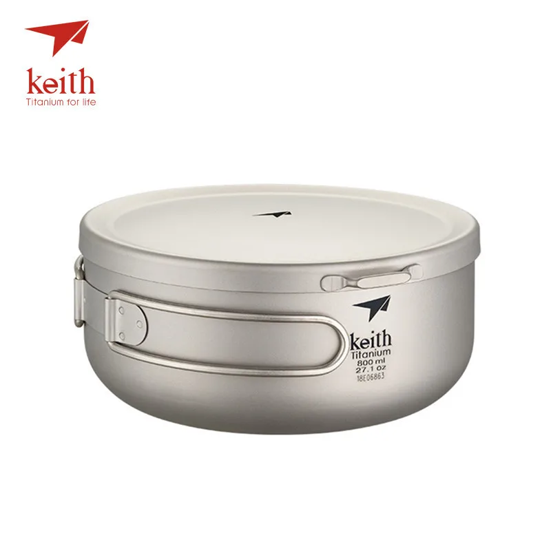Титановые складные миски Keith Ланч бокс с крышкой миска для приготовления пищи на