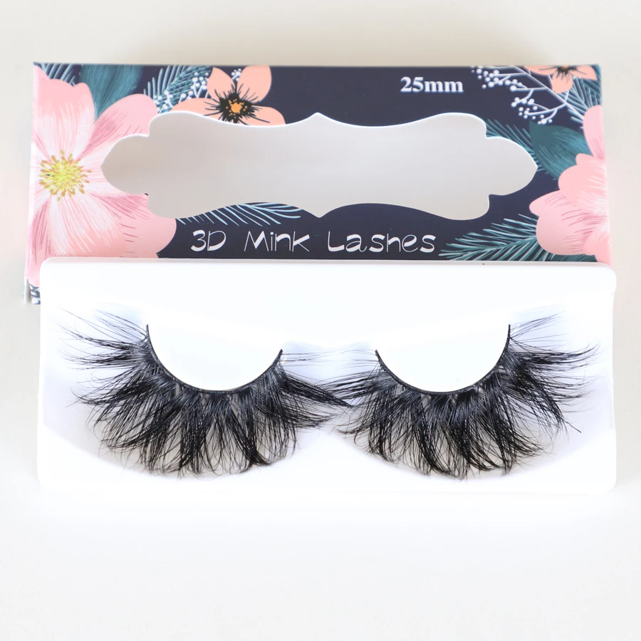 

Lanflower 25mm Mink Eyelashes Natural Long 3D Mink Lashes Makeup 25mm Lashes Fluffy Thick Dramatic False Eyelashes Wholsesale