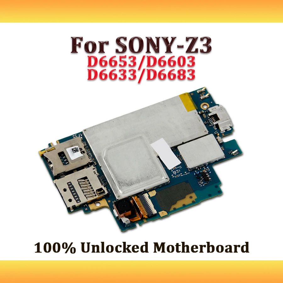 

LISFG 100% Full Working Motherboard For Sony Xperia Z3 Motherboard D6653 D6603 D6633 D6683 Logic Board Android With Full Chips