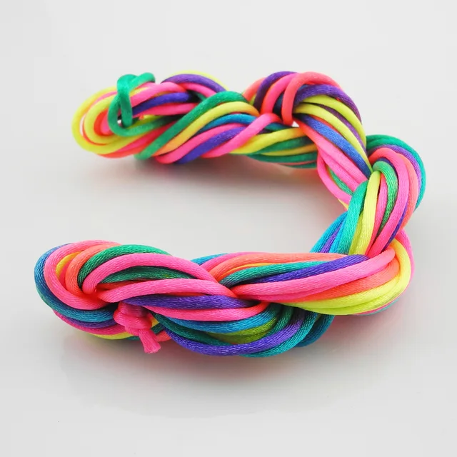 Aliexpress 2 5mm Rainbow Rattail Satin Cord Chinese 2 5mm Rainbow Rattail Satin Cord Chinese Beading Nylon 10yds