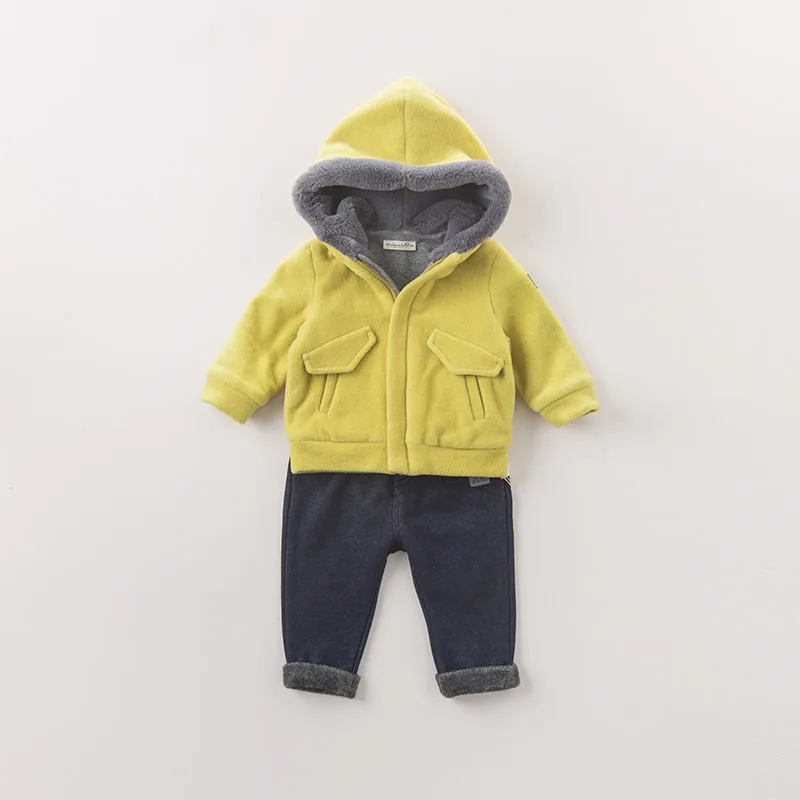 DB5975 dave bella/осеннее пальто для малышей унисекс для мальчиков и девочек модная одежда теплые пальто с капюшоном для малышей Высокое качество для детей