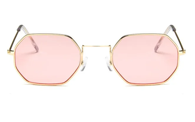 Многоугольный солнцезащитные очки для женщин и мужчин, фирменный дизайн, Винтажные Солнцезащитные очки, золотые прозрачные солнцезащитные очки, сексуальные очки для пар, маленькие оттенки