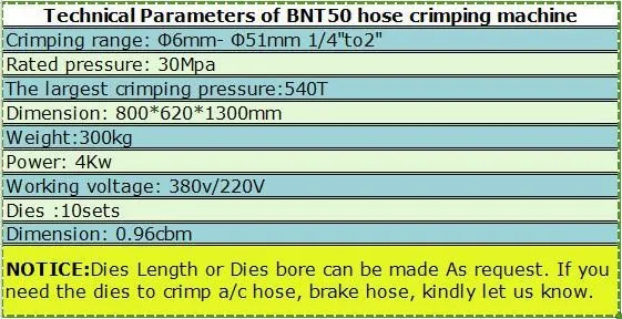 Сделано в Китае BNT50 трубы гидравлического прессования обжимной машины