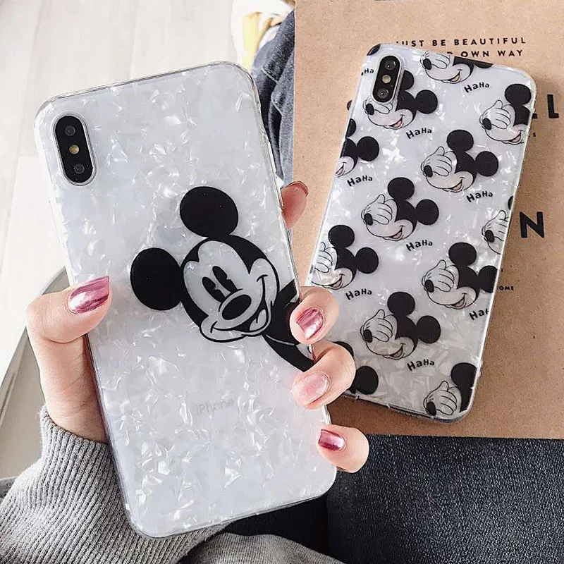 

Fashion Conch Shell Phone Case For iphone 7plus Case For Apple iphone X XS Max XR 6 7 8 Plus Back Cover Mickey Cases Funny Coque