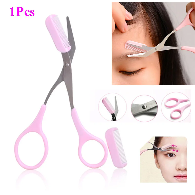 

1 Pcs Stainless Steel Eyebrow Shaping Cut Scissors Comb Hair Remover Beauty Tool Shaver Makeup Scissor Hair Grooming Removal
