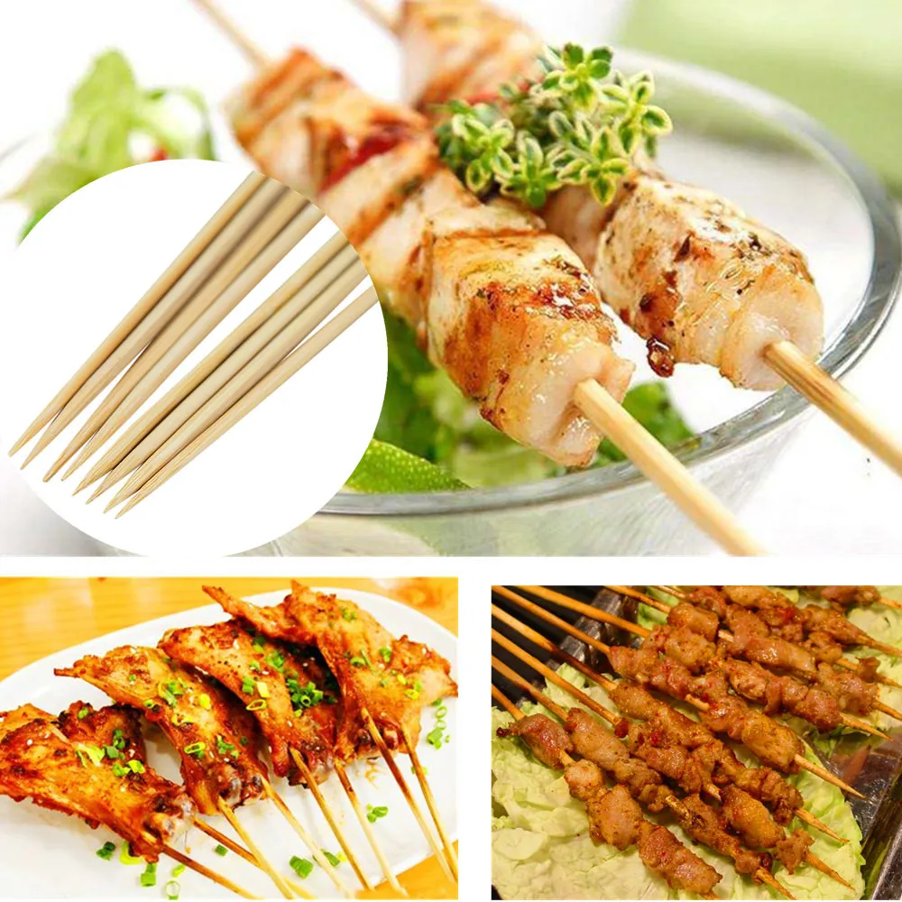 High Quality 1 set 90PCS Natural Barbecue Sticks Bamboo Skewers Grill