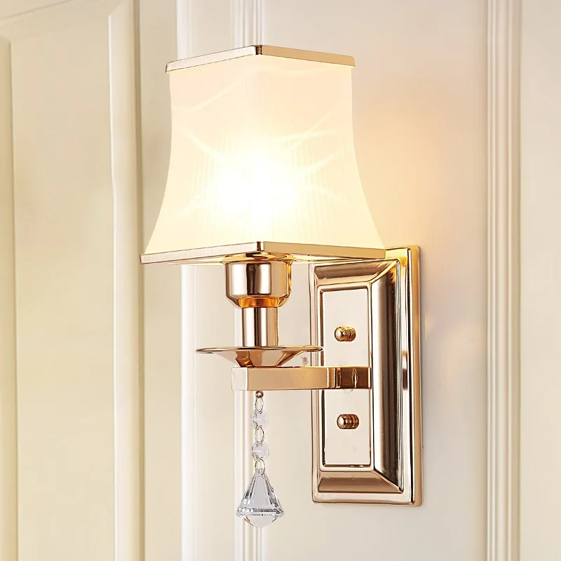 Apextech настенный светильник Европейский Классический роскошный стиль E27 розетка для гостиной художественный настенный светильник для гостиницы спальни прикроватный ночник - Цвет абажура: 7