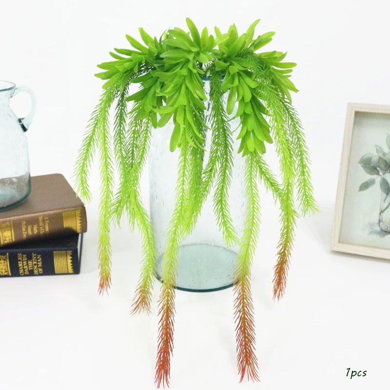 JAROWN Artificial Dragon Grass Green Plants Simulation Plastic Pine Needles Small Hanging Vine For Wedding Decoration Home Decor Flower (4)