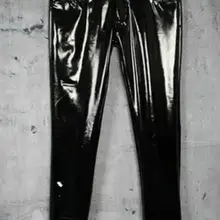 S-3XL! корейский мужской певец тонкий ди-джей GD глянцевые кожаные брюки повседневные мотоциклетные панк маленькие прямые брюки костюмы