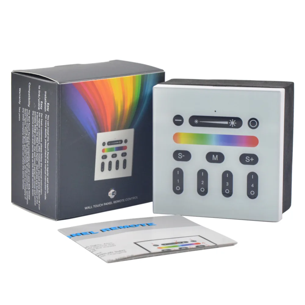 

Mokungit NEW RGBW Wall LED Touch switch Panel Controller led dimmer for milight rgbw rgbww bulb lights,AC110-220V