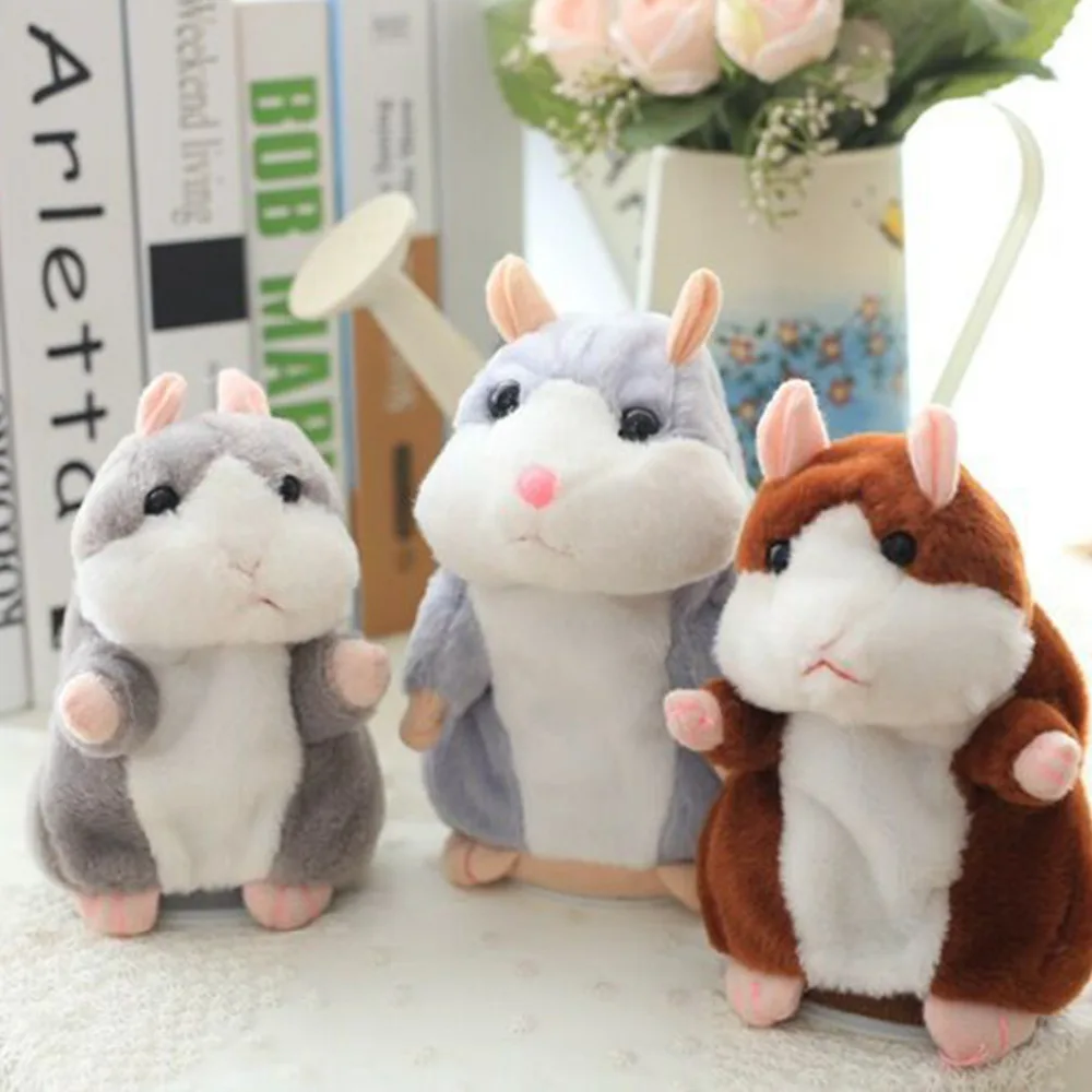 Lovely Talking Hamster Mouse Pet Plush Toy Electric Record Hamster Educational Stuffed Learn To