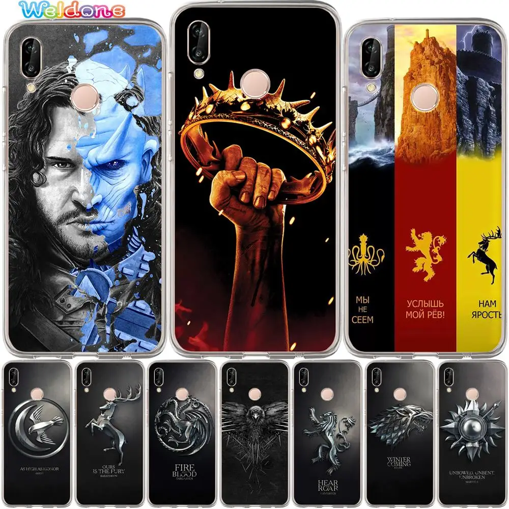 

Game Thrones GOT Dragon Jon Snow Eddard Stark Case For Huawei Mate 20 10 Lite Pro Nova 2 nova 3i Y5 2018 Y6 II case cover etui