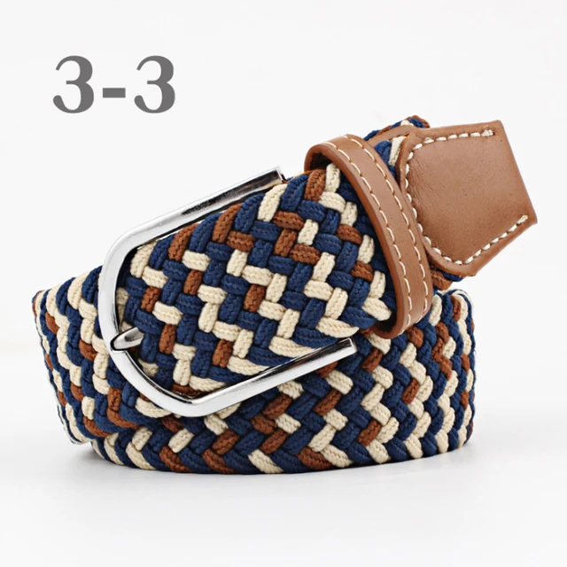 ZLD 60 Colors Female Casual Knitted Pin Buckle Men Belt Woven Canvas Elastic Expandable Braided Stretch Belts For Women Jeans 58