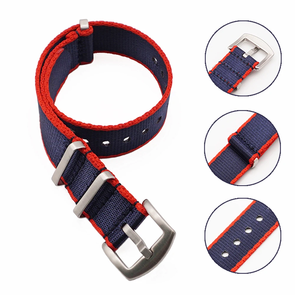 20 22 mm Khaki/Grey  Nato Strap for Army Sport Watch Nylon Watchband Strap On For Hours For James Bond Watch