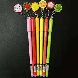 Кулон фруктов гелевая ручка 0,38 мм Карамельный цвет обычные Ручки Симпатичные ручки для написания девочек Подарки школьные принадлежности