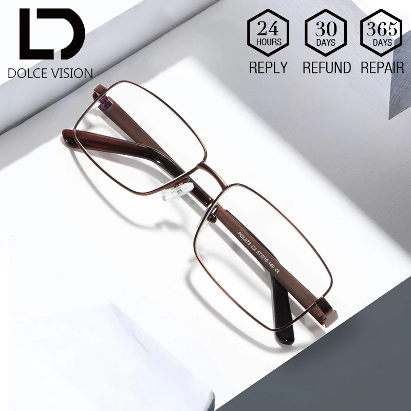 DOLCE VISION Man Thin Metal Frame Optical Glasses Vintage 1.67 Customized Clear Lens Lightweight Prescription Eyeglasses Men New |