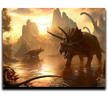 

Full Diamond DIY Embroidery Diamond Animal Painting Art Handicraft Cross Stitch 5D Square \ Round Diamond Mosaic "Dinosaur"