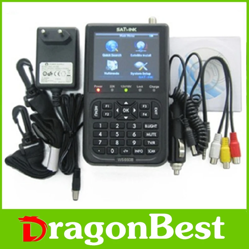3.5" LCD Handheld satlink ws 6908 DVB S FTA Data digital satellite