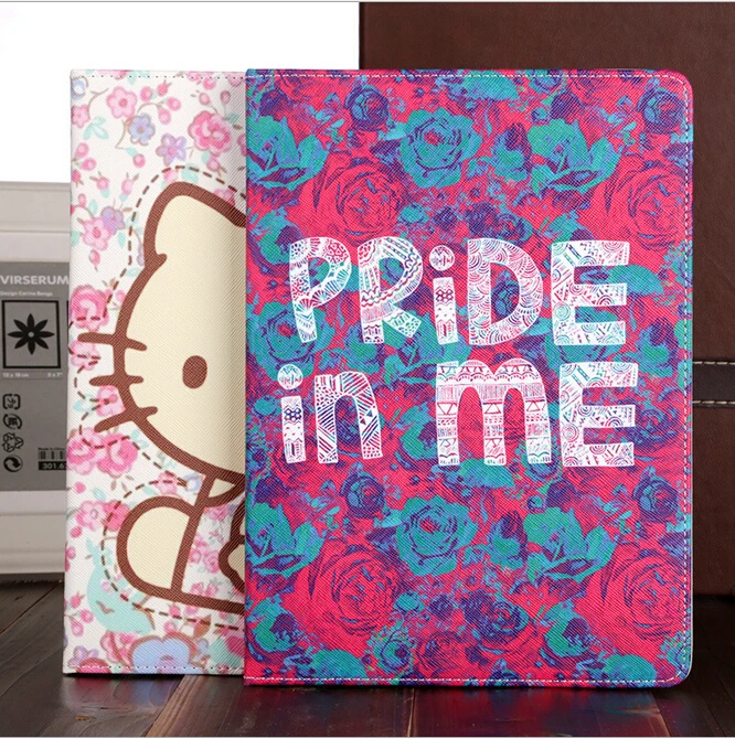 

Nice quality stand leather smart case for ipad air 1 Ipad5 cover for apple ipad A1474 A1475 A1476 case print protective skin