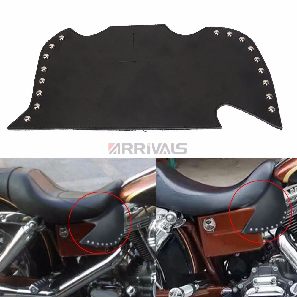 Черные кожаные тепловые защитные дефлекторы для Harley Touring Softail Dyna или Sportster