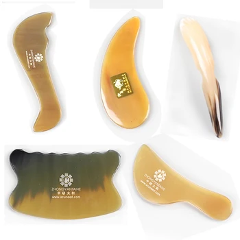 

Buffalo Horn Massage Guasha Board Set Traditional Acupuncture Massage Gua Sha Tool 100% buffalo horn 5pieces/set
