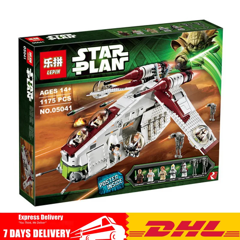 

IN STOCK Lepin Star Wars 05041 The Republic Gunship Set Model Building Kits Blocks Bricks Toys Gifts Compatible Legoinglys 75021