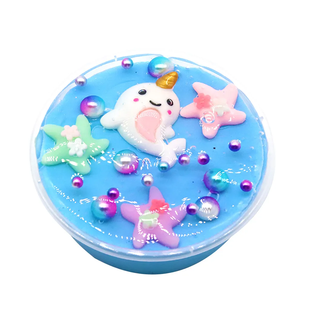 

Dolphin Pearl Crystal Fluffy Floam Kids Butterfly Clay Polymer Pearl Putty Stress Safe Cotton Slime Anti Stress Plasticine P20