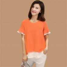 Camisa Mujer Tops señora Chemise La Camisa de talla grande blusa mujer verano oversize Hedging camisas verano Splice Camisa Top