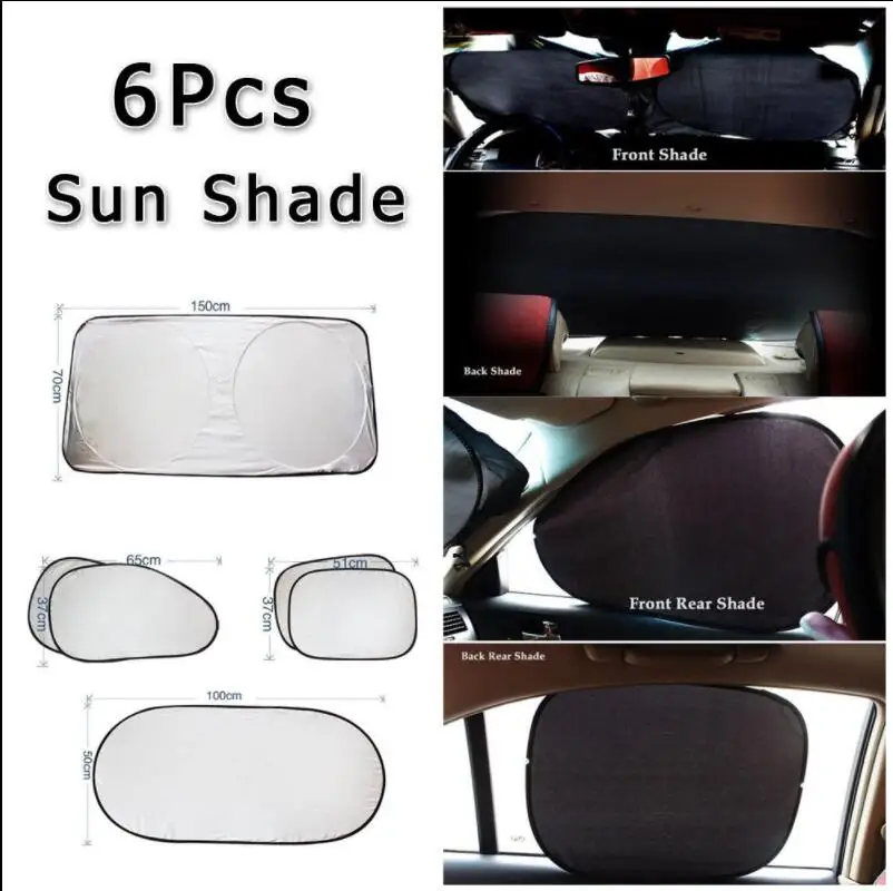 

2017 6pcs/set Sun Block Window Sun Shade Foldable Windshield Full Shield Visor
