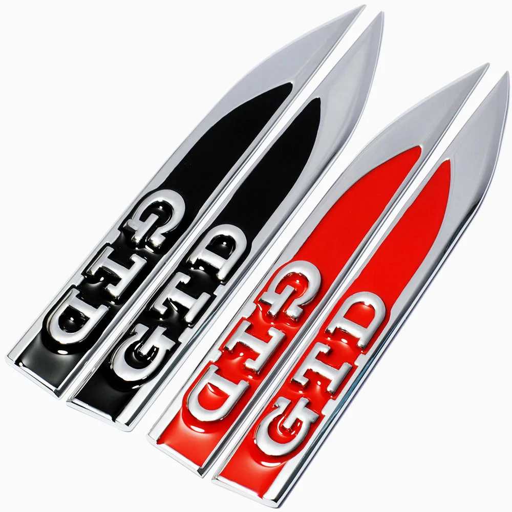 Buy 3D Metal GTD Car Wing Side Badge Fender Emblem