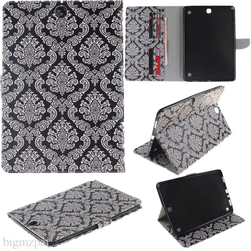 Fashion 2 Sides Painted Leather Case For Samsung Galaxy Tab A 9.7 T550 T551 T555 Tablet Cover 9.7 Inch Stand Wallet Flip Case  (17)
