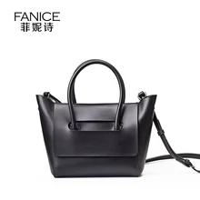 Fashion Small Genuine Leather Totes 2016 New Calfskin Women Top Handle Bag Black Grey Color Ladies Crossbody Bag New Arrivals