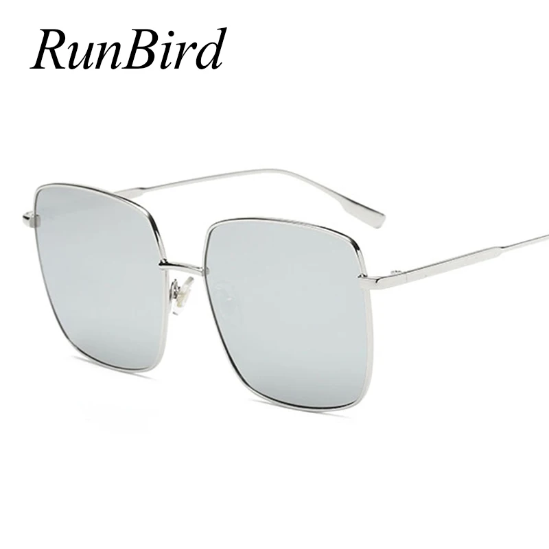 RunBird большие квадратные солнцезащитные очки с плоским верхом для женщин