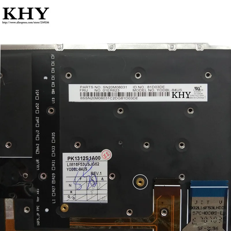 Оригинальная клавиатура USI IND для Thinkpad X1 Carbon Gen 5(20K3, 20K4) P/N 01ER623 01ER664 SN20M08031 SN20M08072