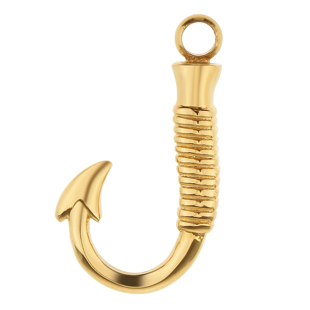 Fish Hook Pendant Cremation Urn Ashes Keepsake Memorial Necklace Pendant Animal Pet Ash Holder 3Colors