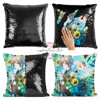 

Takashi Natsum Mermaid Sequin Pillowcase Double Color Paillette Pillowcase Bling Cushion Cover Glitter Sequins Throw Pillow Case