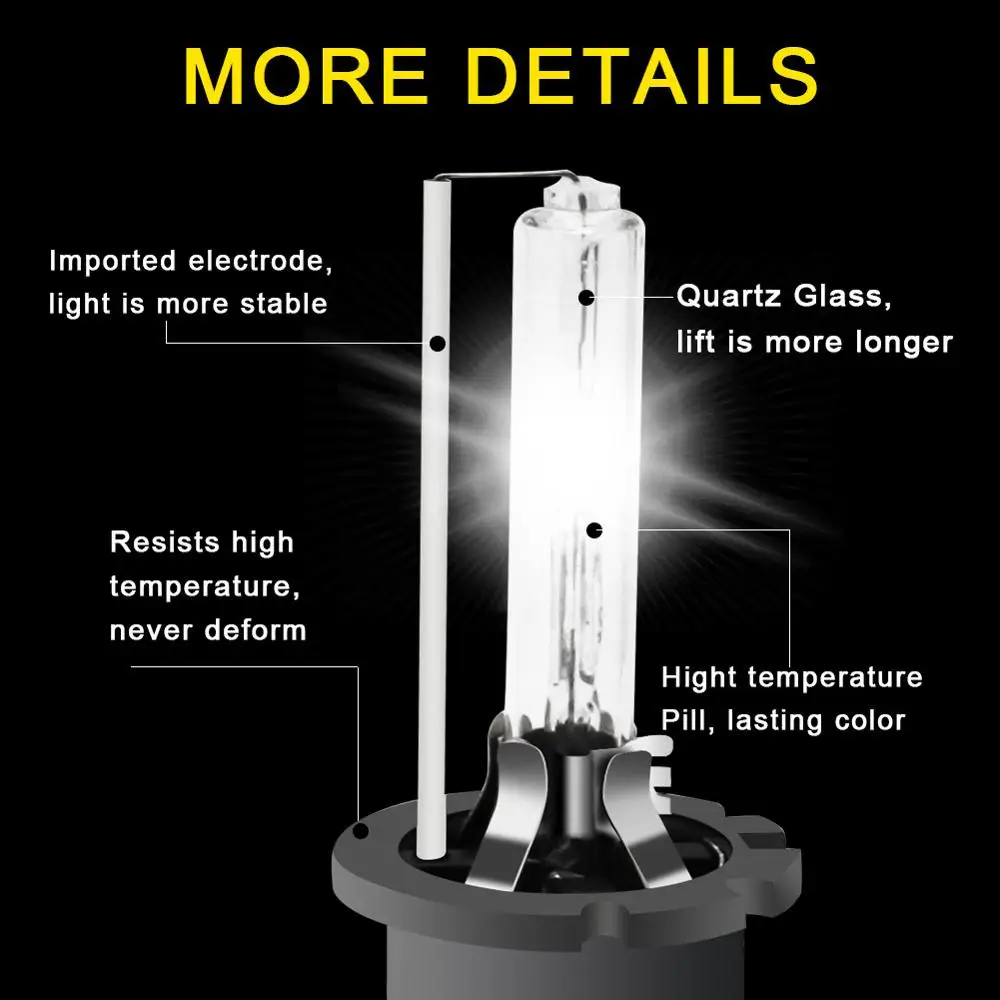 2 шт. D2S ксеноновая HID лампа D2C D2R 55 Вт ксеноновая лампа с металлической основой 4300k 5000k 6000k 8000k Автомобильные фары лампы 12 В