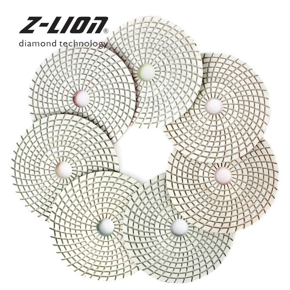 Z-LEAP 7 шт./компл. 5 дюймов алмазные полировочные колодки влажное использование 3 мм толщина высокое качество полировочное колесо для мрамора белый камень шлифовальный