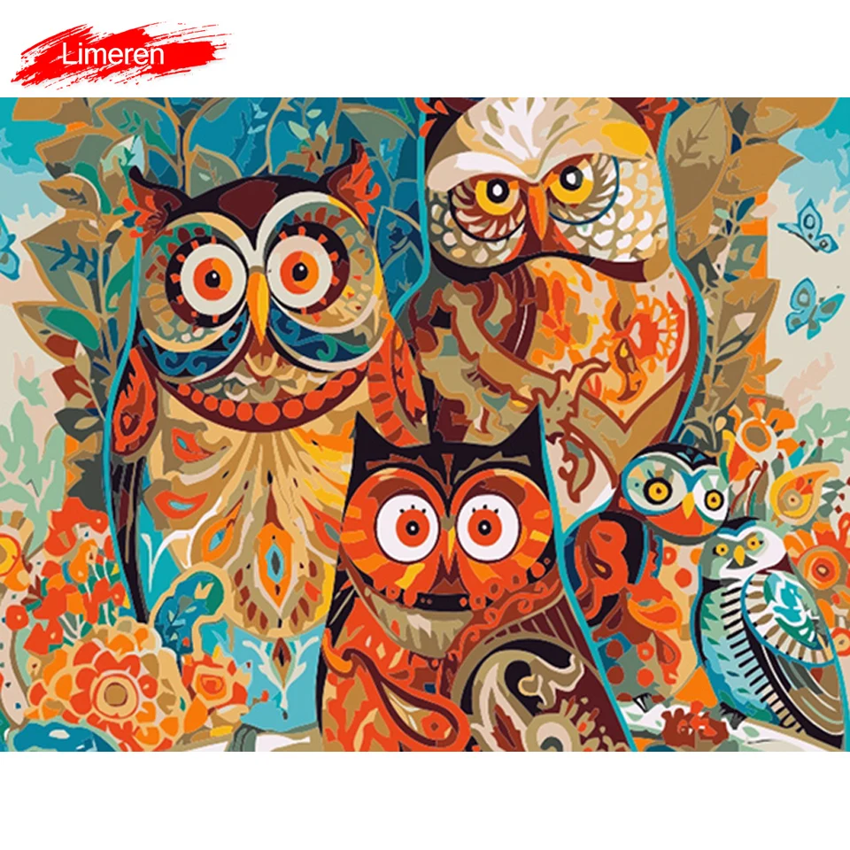 

Frameless Owl Animals Oil Canvas Painting Diy Digital Painting By Numbers Modern Wall Art Picture For Home Wall Artwork