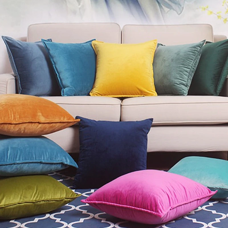 Velour cushion covers clearance