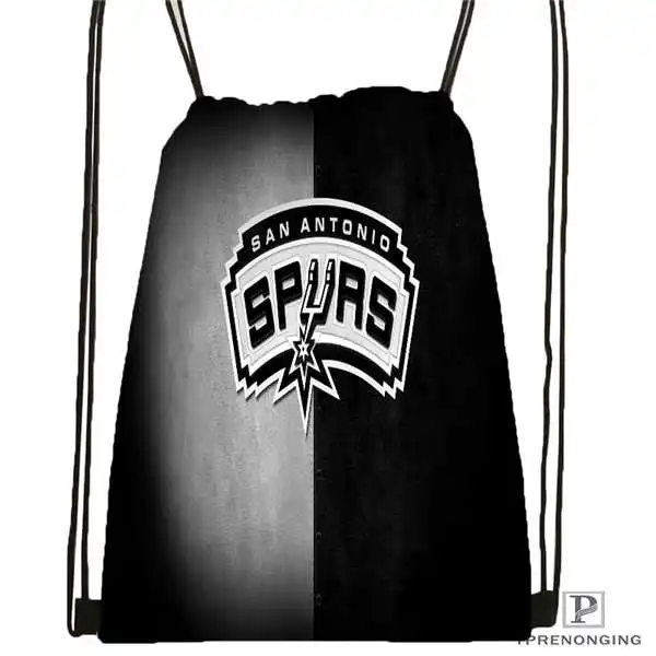 Custom san antonio spurs Drawstring Backpack Bag Cute Daypack Kids Satchel Black Back 31x40cm 2018612 01