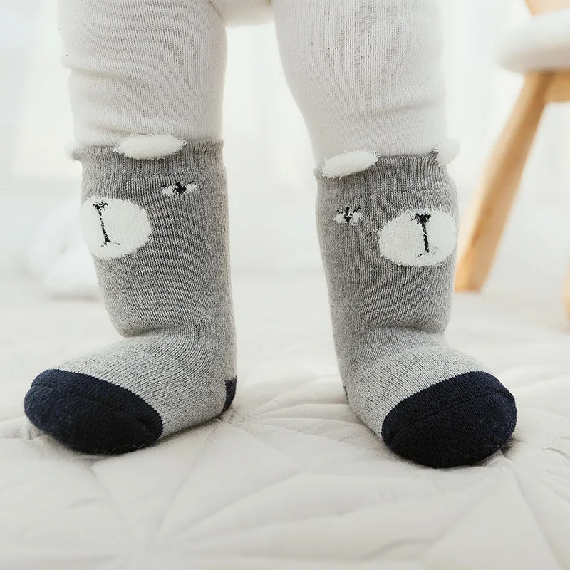 

1 Pair Unisex Lovely Cute Bear Cartoon Kids Baby Socks Knee Girl Boy Baby Toddler Socks Animal Infant Soft Cotton Socks 0-3 Y