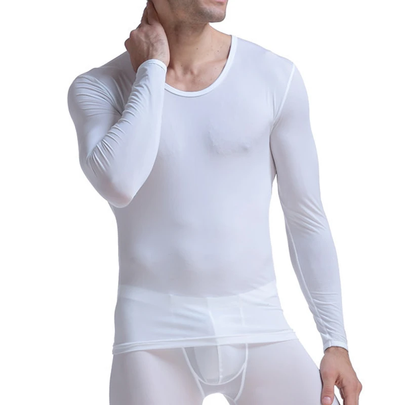 CLEVER MENMODE Men's Undershirt Thermal Super Thin Men Ice Silk