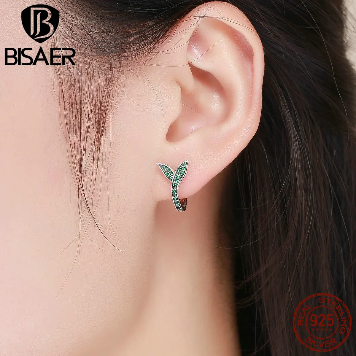 BISAER Bijoux 925 пробы серебряные цветущие цветочные бутоны, серьги-гвоздики для женщин, модные серебряные серьги, ювелирные изделия GXE295