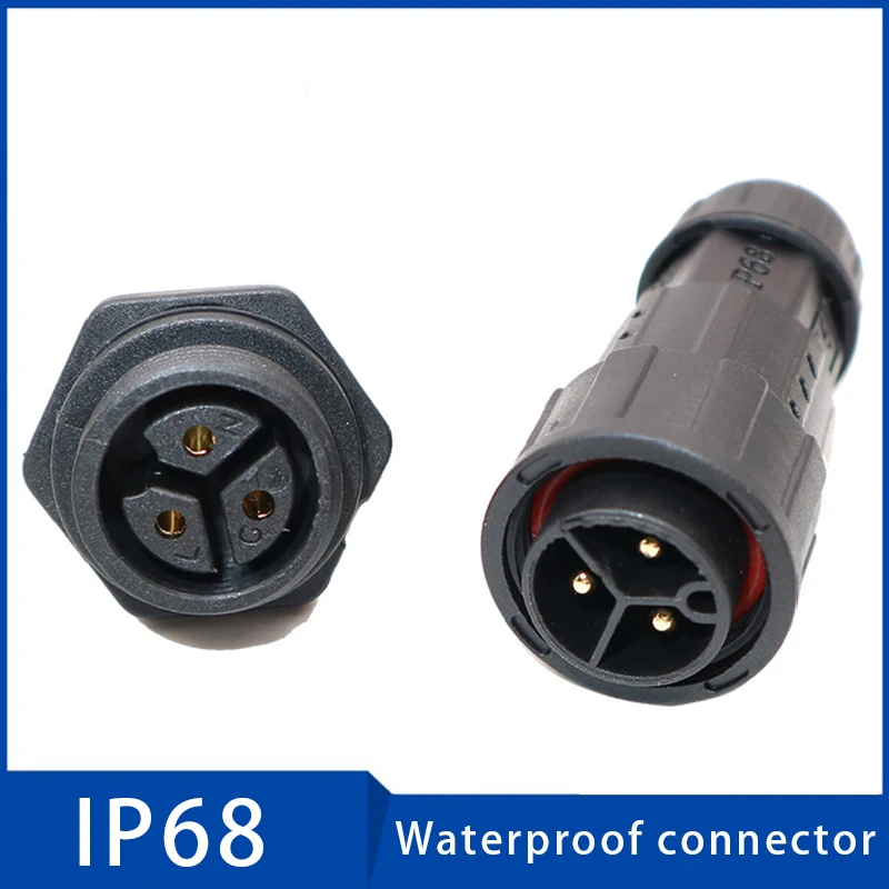 

1Pc 3pin IP67 Wire Waterproof Terminal Connector 5Pin Led Lights Screw Locking Line Connectors Quickly Connected for Outdoor Use
