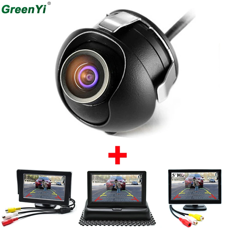 

Car Display Parking Monitors System, LED Night Vision 360 Car Rear/Front View Camera With 4.3 Inch Car Rearview Mirror Monitor