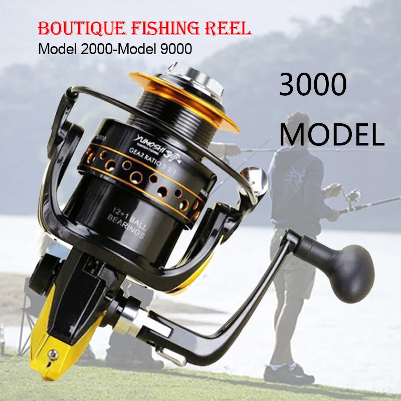 

Yumoshi 12+1BB 5.5:1 Feeder Spinning Reel China equipment Fishing Reel Carp Fishing Reels (3000)