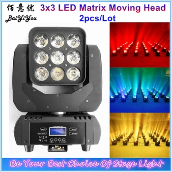 

2x 3*3 Pixel Matrix LED Moving Head LED Individually Controlled 3x3 9pcs 12W RGBW 4In1 LED Moving Head Matrix Beam Wash Blinder