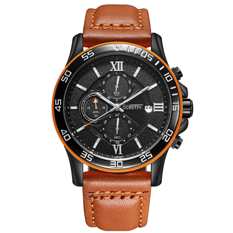 Preise Relogio Masculino OCHSTIN Top Luxus Marke Männer Sport Uhren herren Quarz Datum Uhr Mann Leder Armee Military Armbanduhr 2019